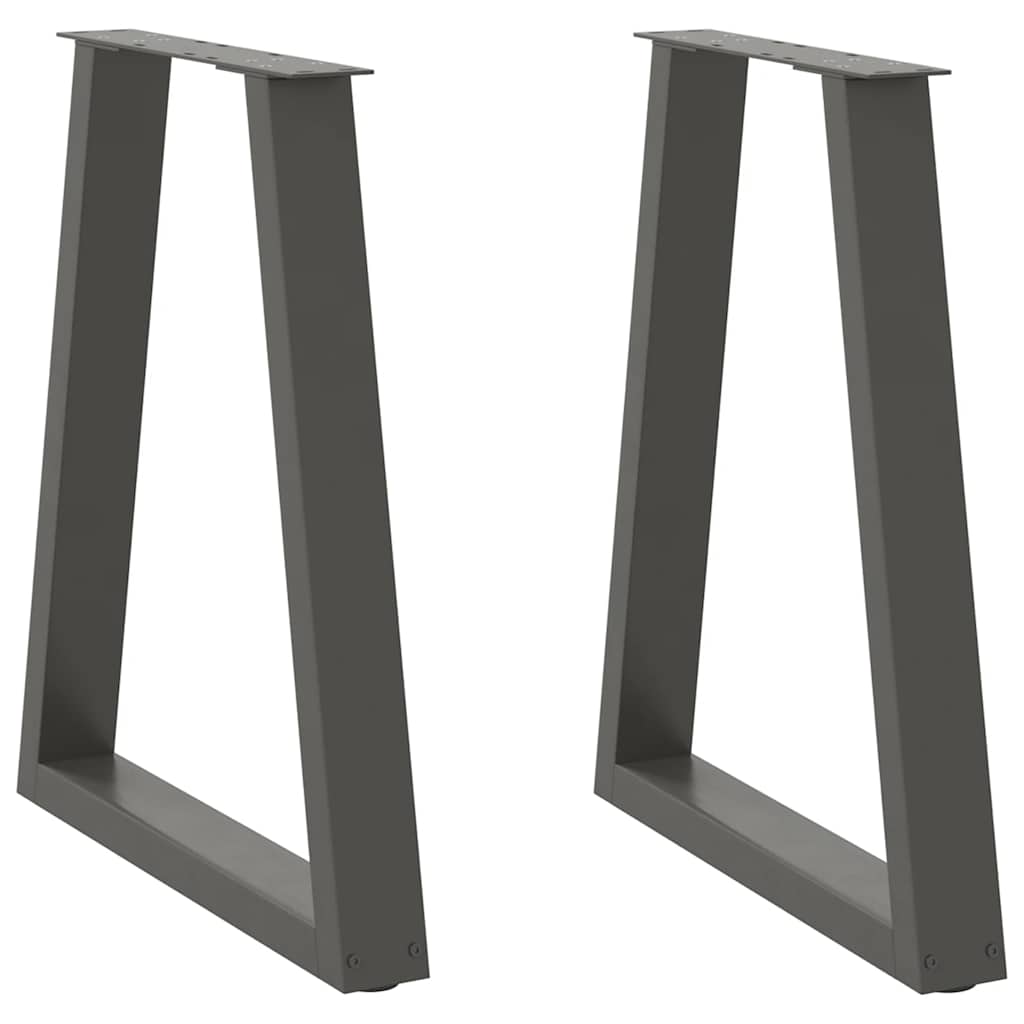 Dining table legs, V-shaped, 2 pcs, anthracite, 50x(72-73.3) cm, steel
