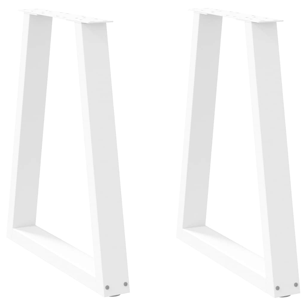 Valgomojo stalo kojelės, 2 vnt., baltos, 60x(72-73,3) cm, plienas, V formos