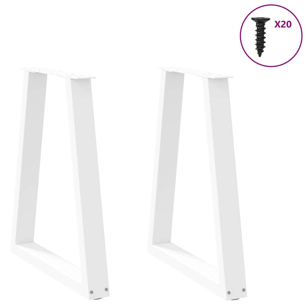 Valgomojo stalo kojelės, 2 vnt., baltos, 60x(72-73,3) cm, plienas, V formos
