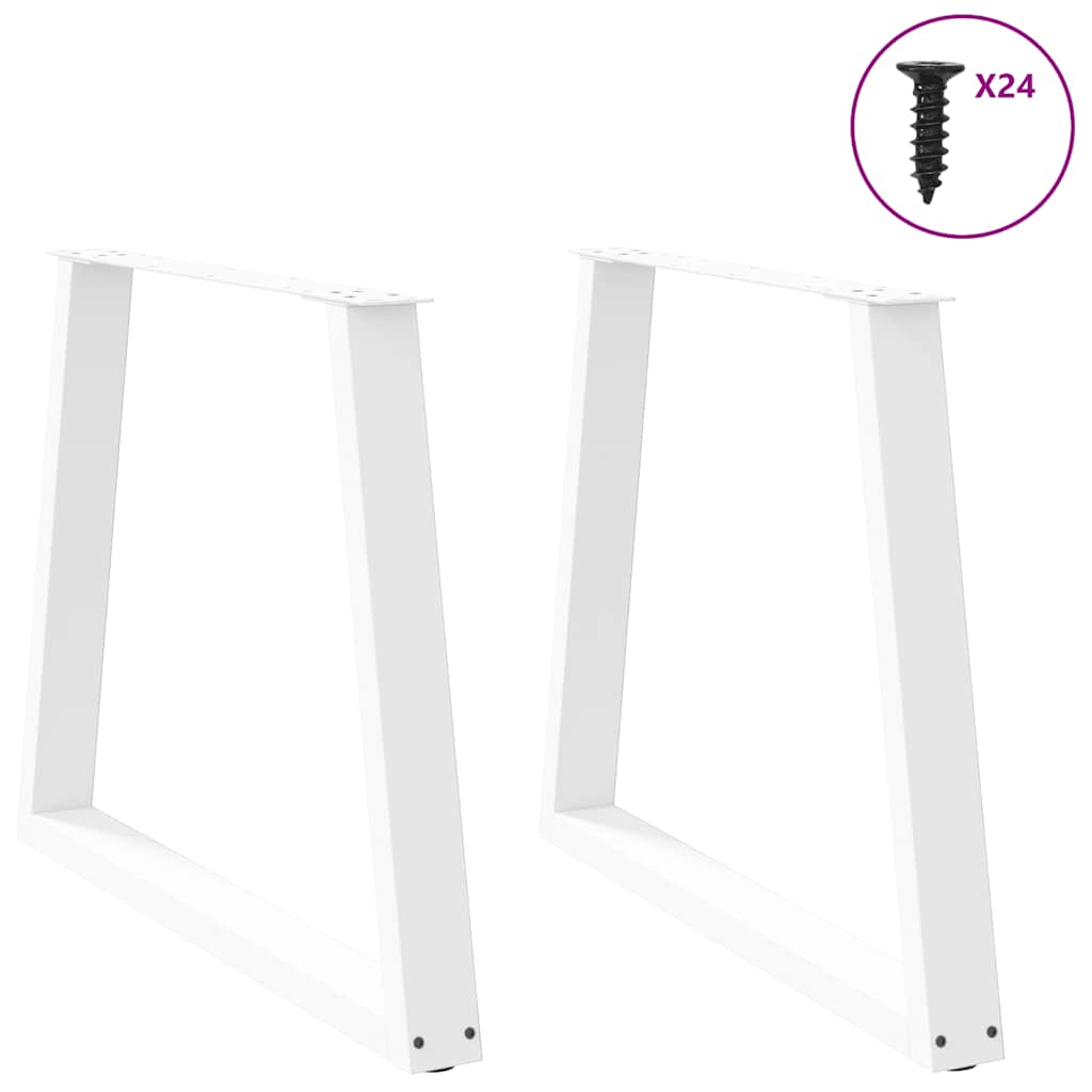 Valgomojo stalo kojelės, 2 vnt., baltos, 70x(72-73,3) cm, plienas, V formos