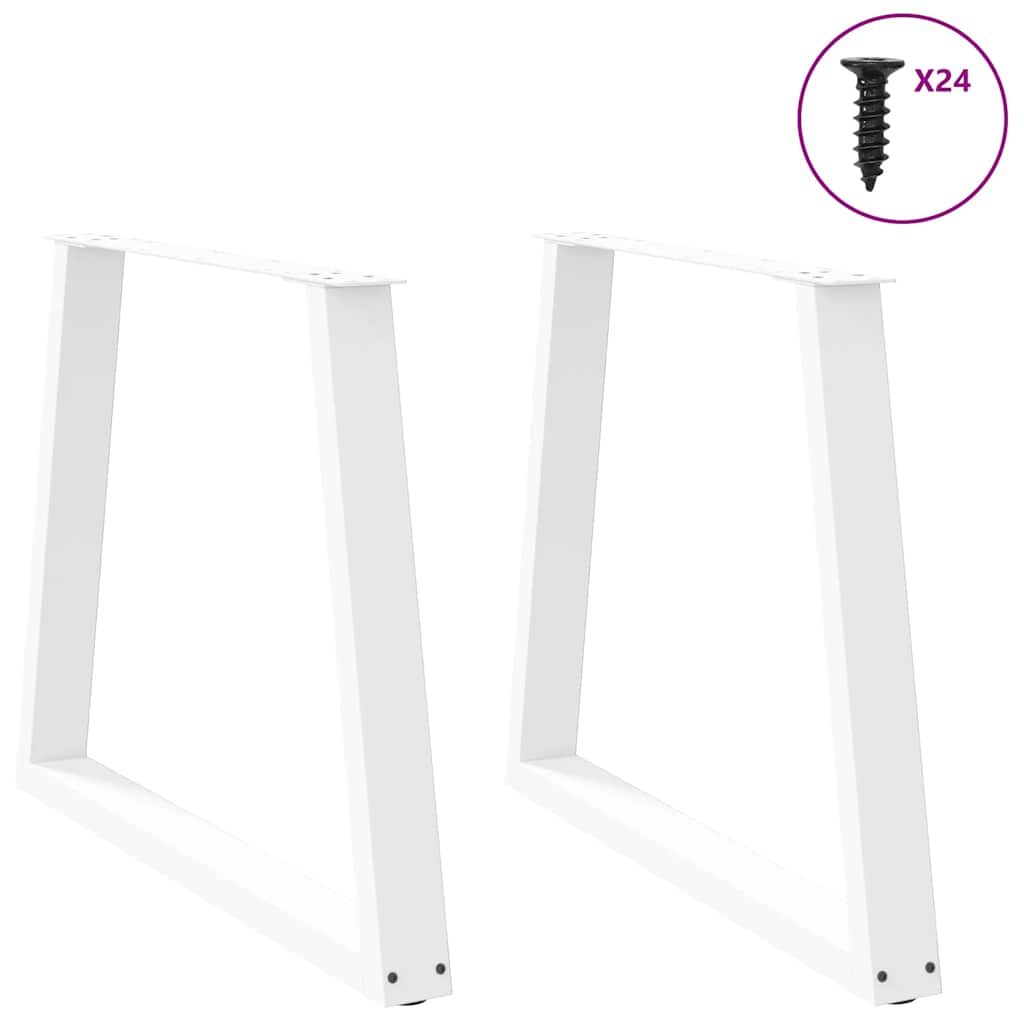 Valgomojo stalo kojelės, 2 vnt., baltos, 80x(72-73,3) cm, plienas, V formos