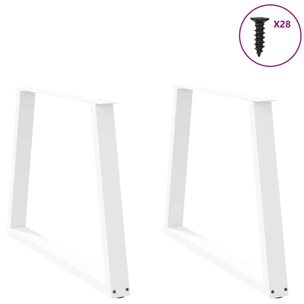 Valgomojo stalo kojelės, 2 vnt., baltos, 90x(72-73,3) cm, plienas, V formos