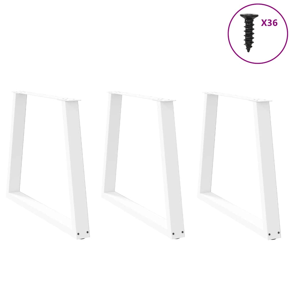Valgomojo stalo kojos V formos 3 vnt Baltos 80x(72-73,3) cm