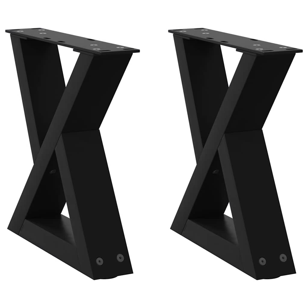 Kavos staliuko kojelės, 2 vnt., juodos, 40x(30-31,3) cm, plienas