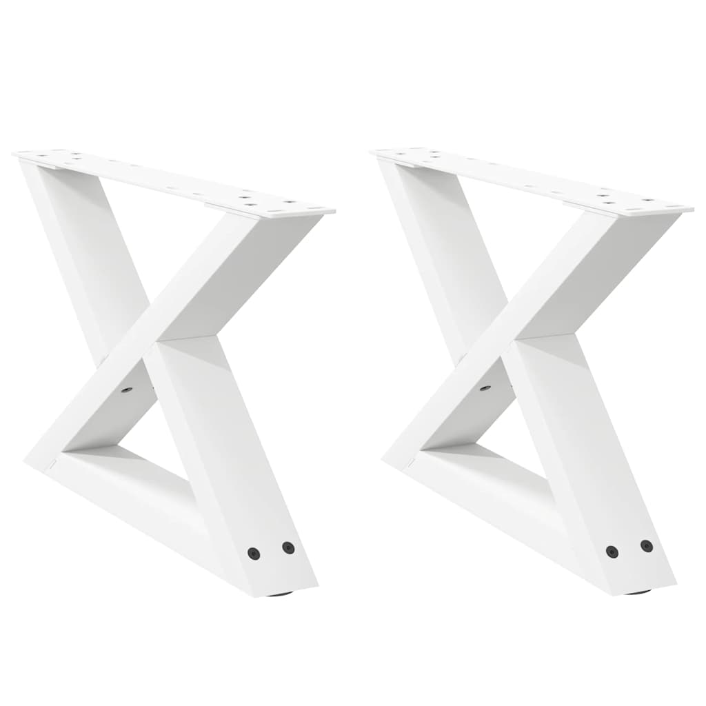 Kavos staliuko kojelės, 2 vnt., baltos, 50x(30-31,3) cm, plienas
