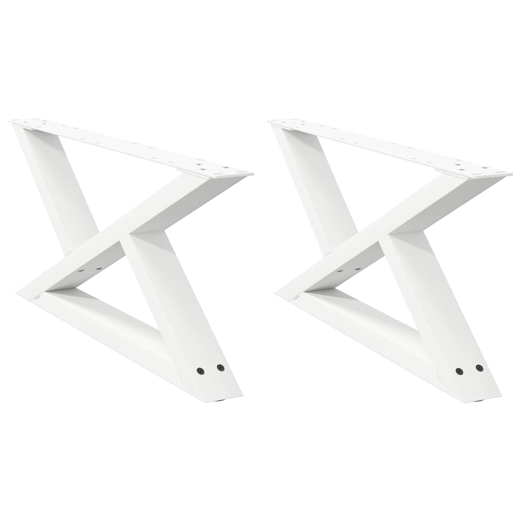 Kavos staliuko kojelės, 2 vnt., baltos, 70x(30-31,3) cm, plienas