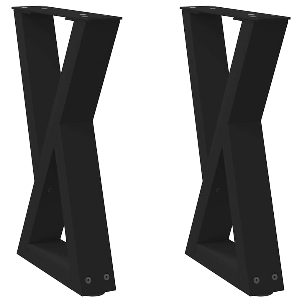 Kavos staliuko kojelės, 2 vnt., juodos, 28x(42-43,3) cm, plienas