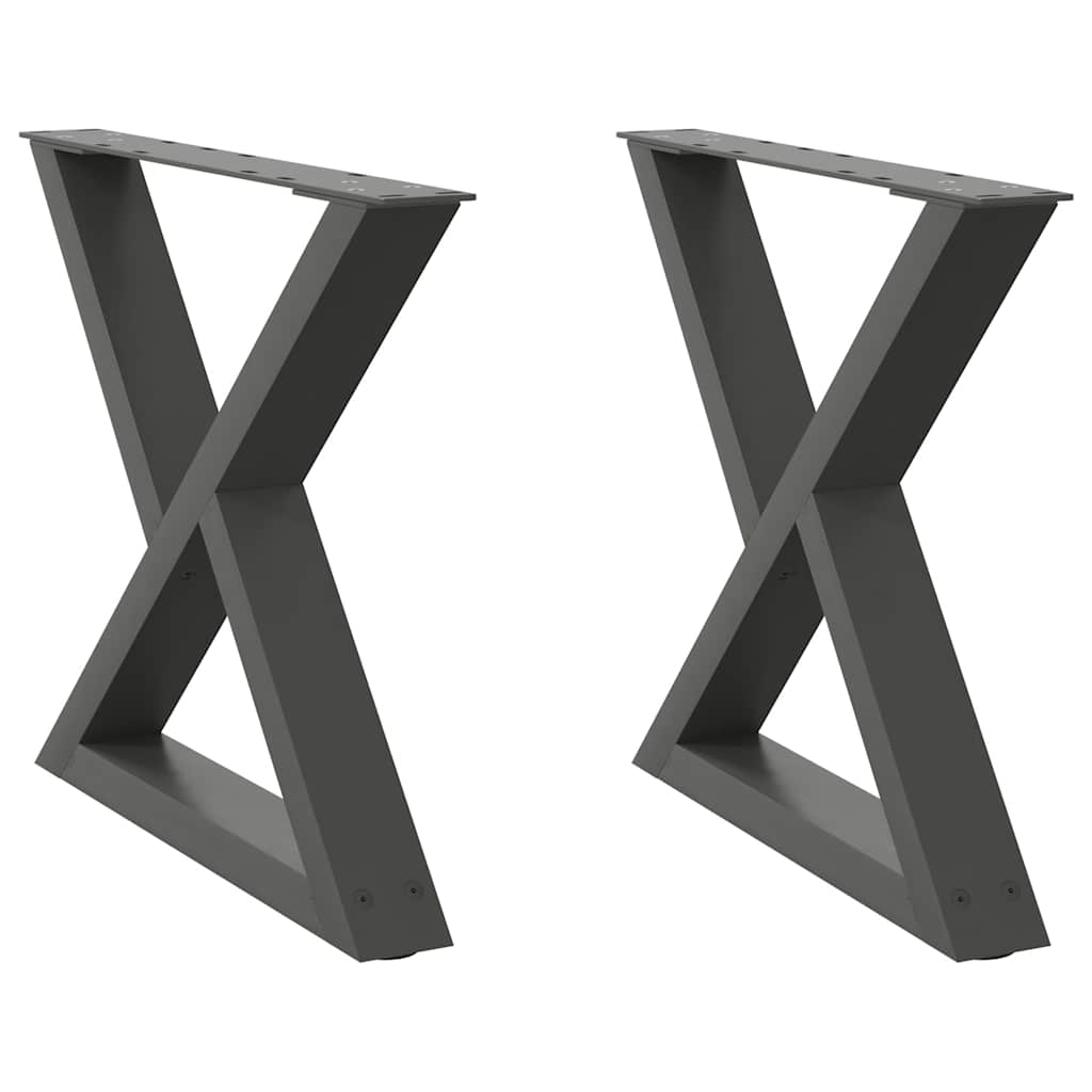 Kavos staliuko kojos, 2 vnt., antracito spalvos, 50x(42-43,3) cm, plienas