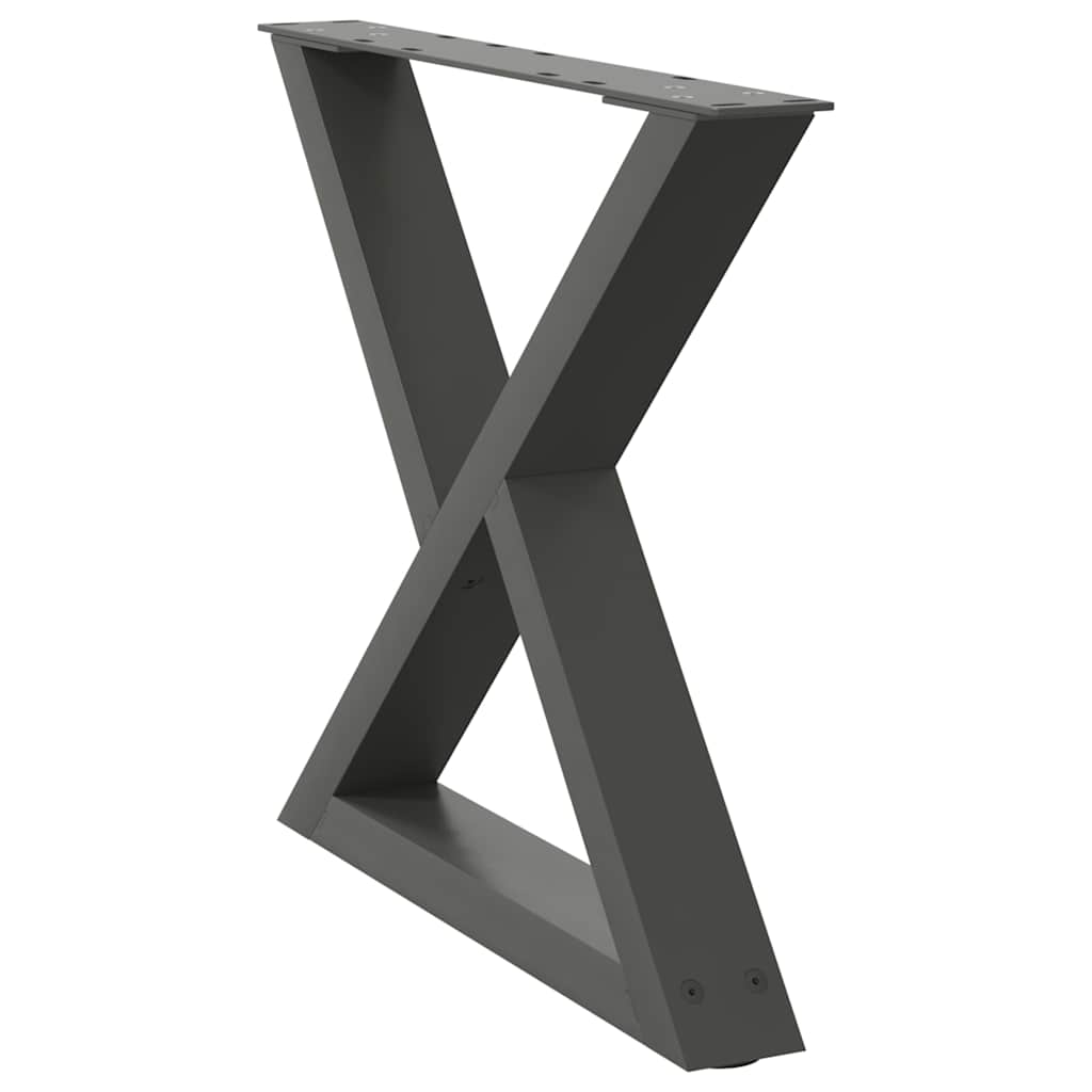 Kavos staliuko kojos, 2 vnt., antracito spalvos, 50x(42-43,3) cm, plienas