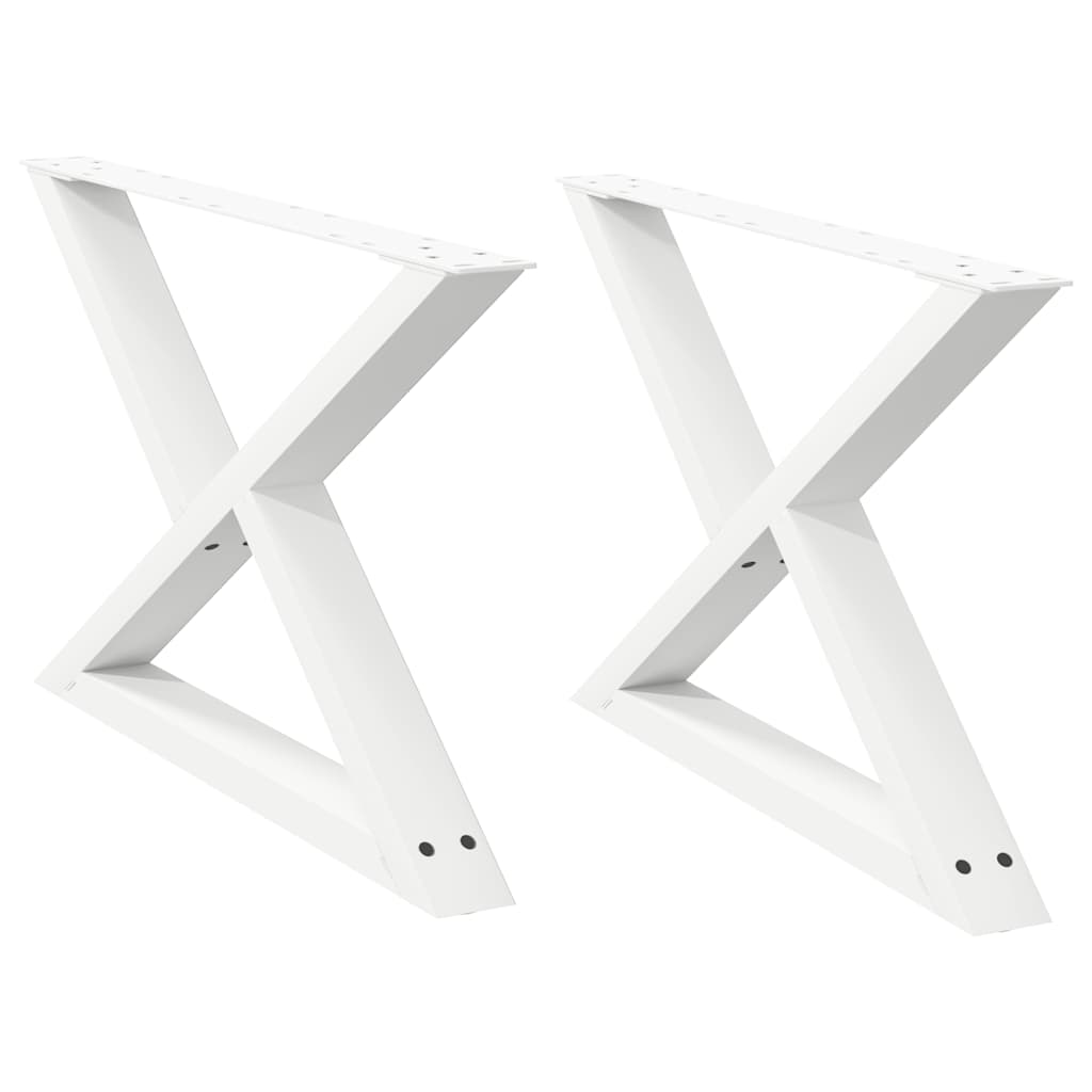 Kavos staliuko kojelės, 2 vnt., baltos, 70x(42-43,3) cm, plienas