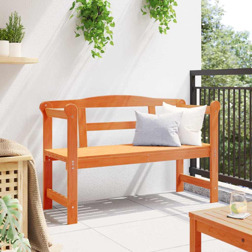 Outdoor bench Brown 119 x 76 x 44cm Solid pine