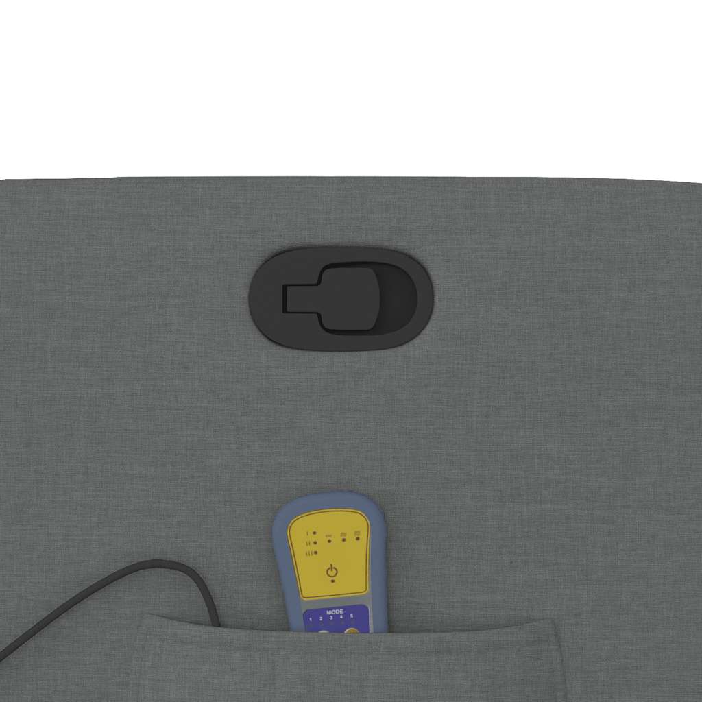 Recliner massage chair, dark gray, fabric