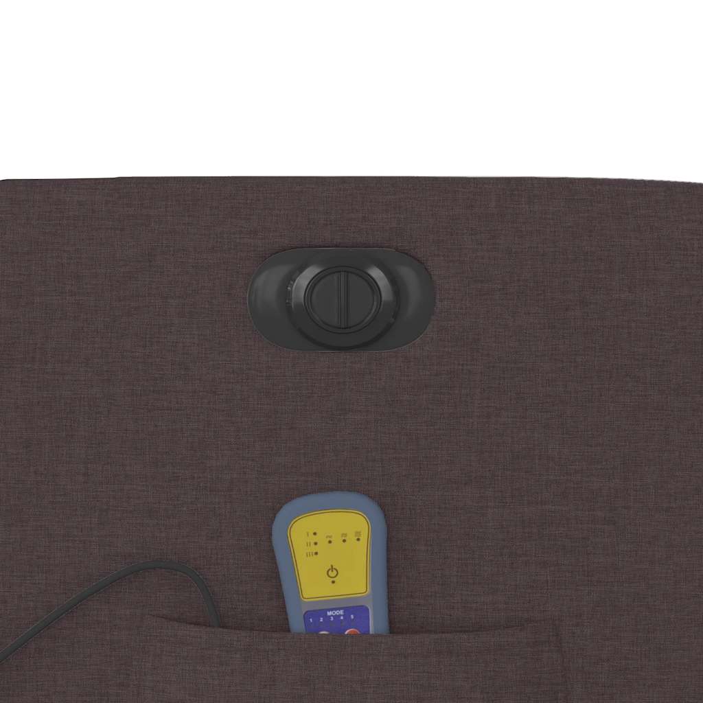 Recliner massage chair, dark brown, fabric