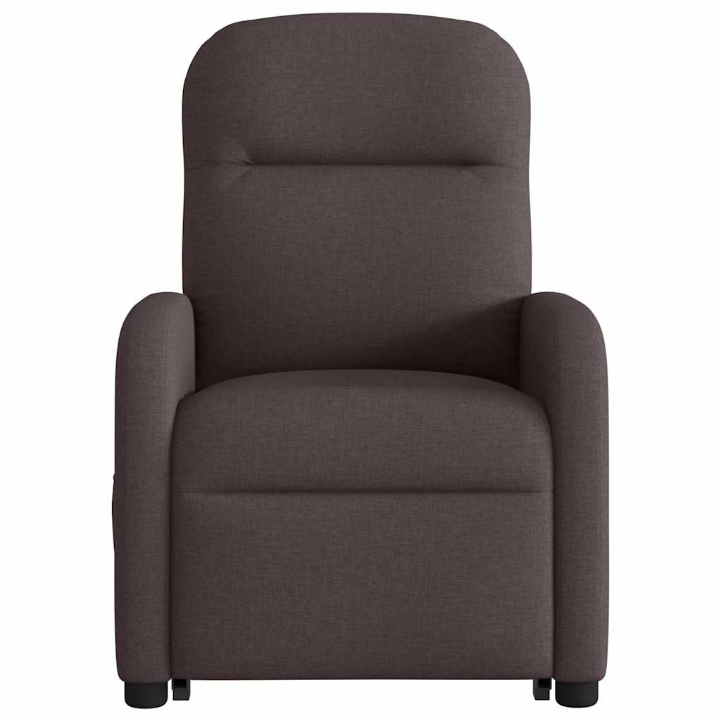 Recliner massage chair, dark brown, fabric