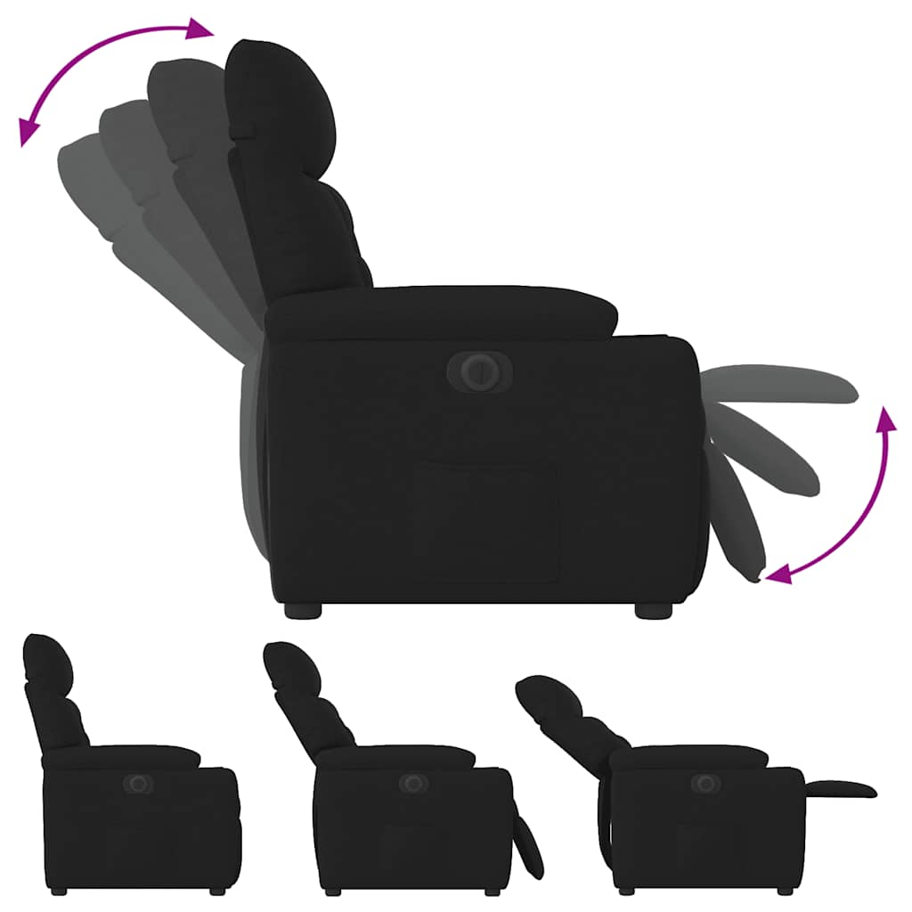 Electric recliner, black, fabric