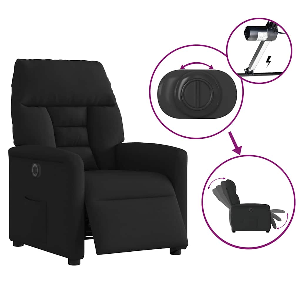 Electric recliner, black, fabric