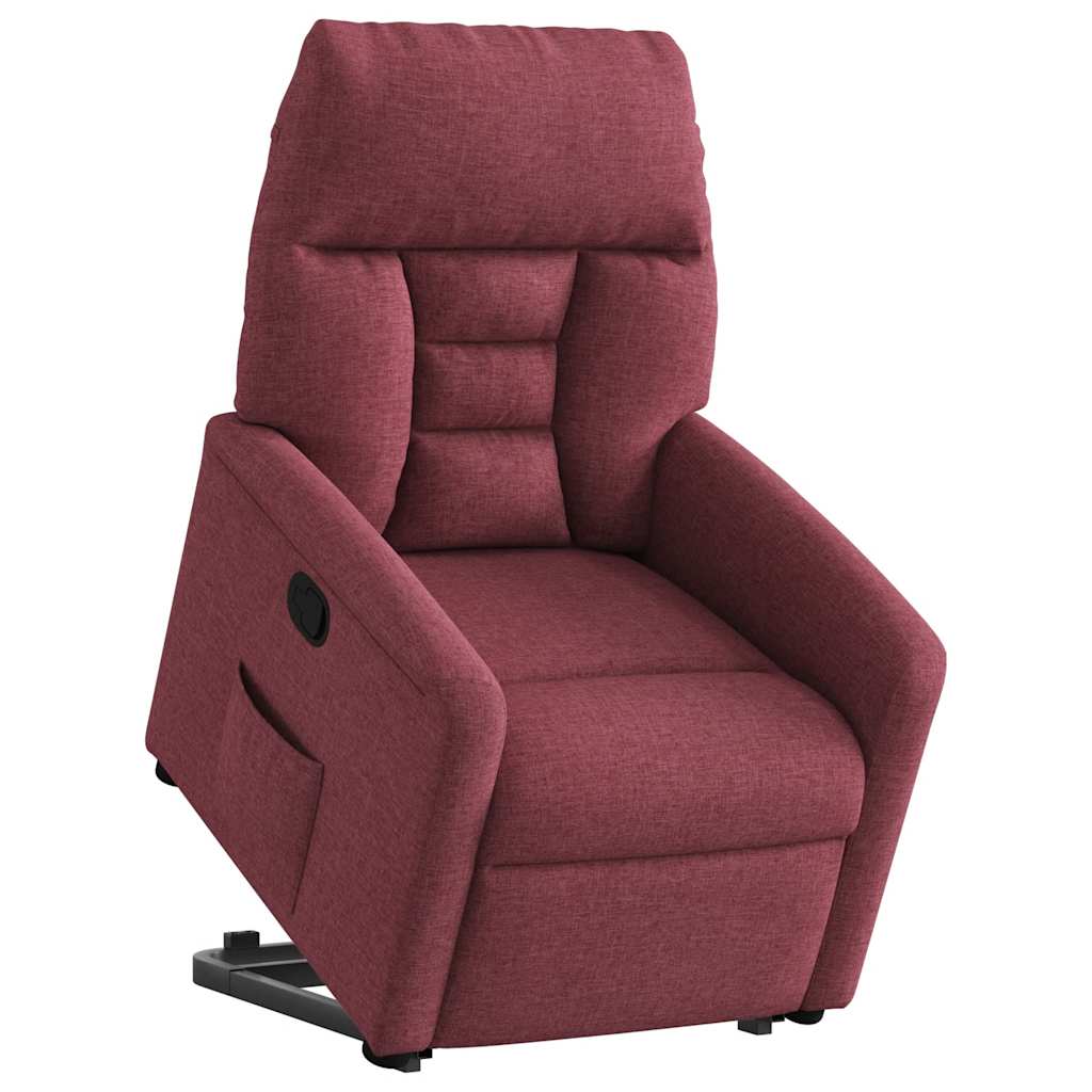 Stand-up recliner, wine red, fabric