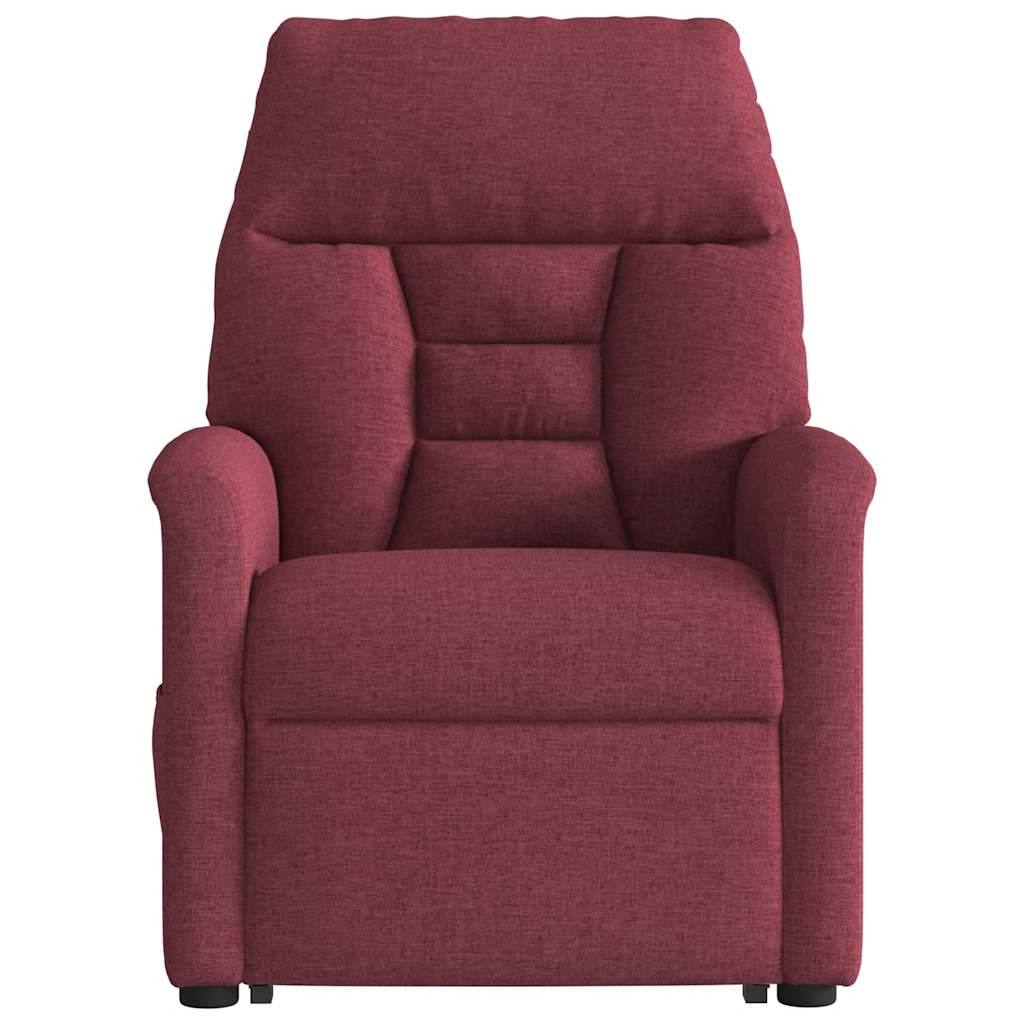 Stand-up recliner, wine red, fabric