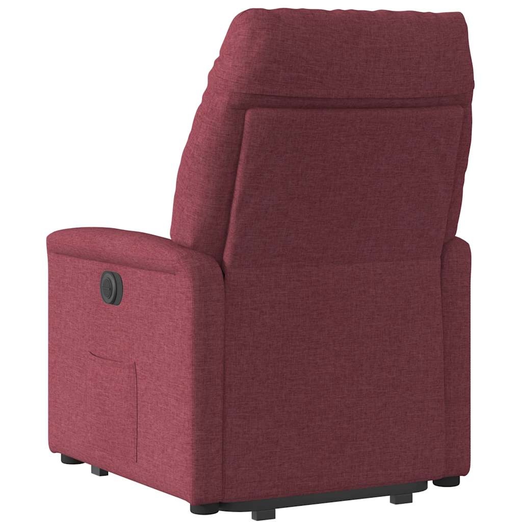 Stand-up recliner, wine red, fabric