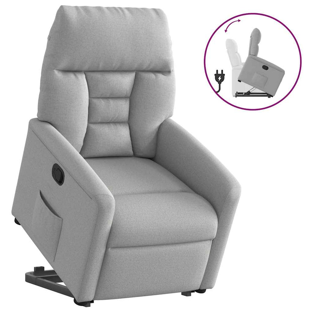Standing reclining armchair, grey, fabric