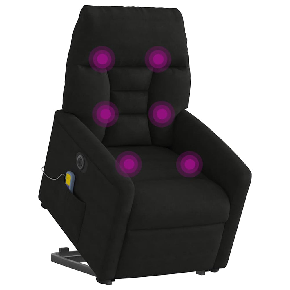 Standing massage chair, black, microfiber fabric