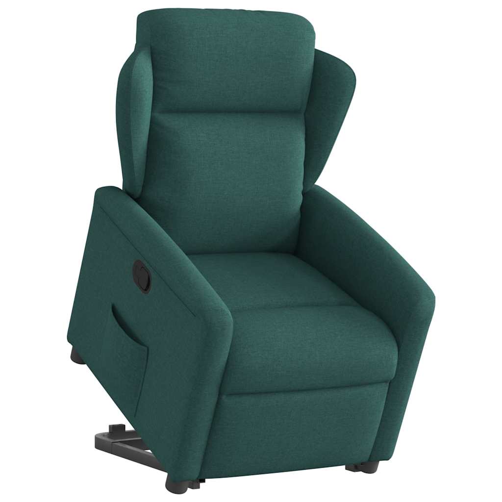 Atsistojantis atlošiamas krėslas, tamsiai žalias, audinys