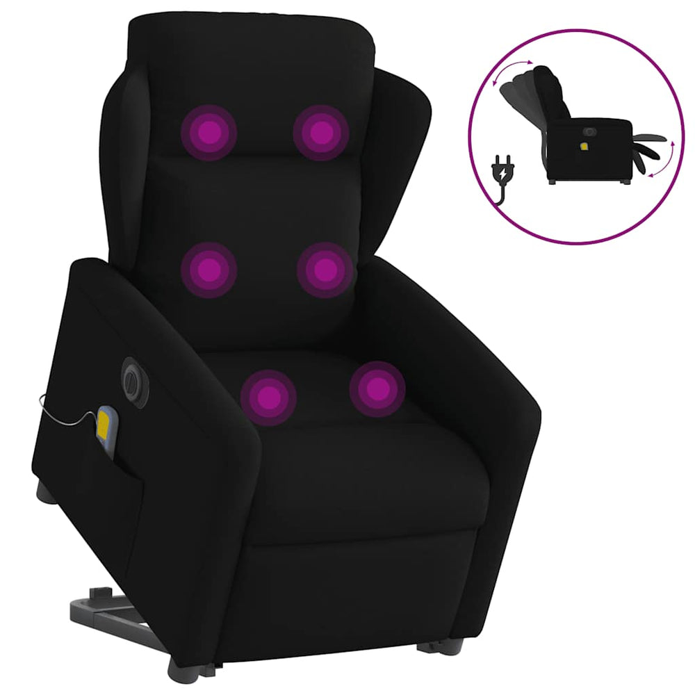 Electric Recliner Massage Chair, Black, Fabric