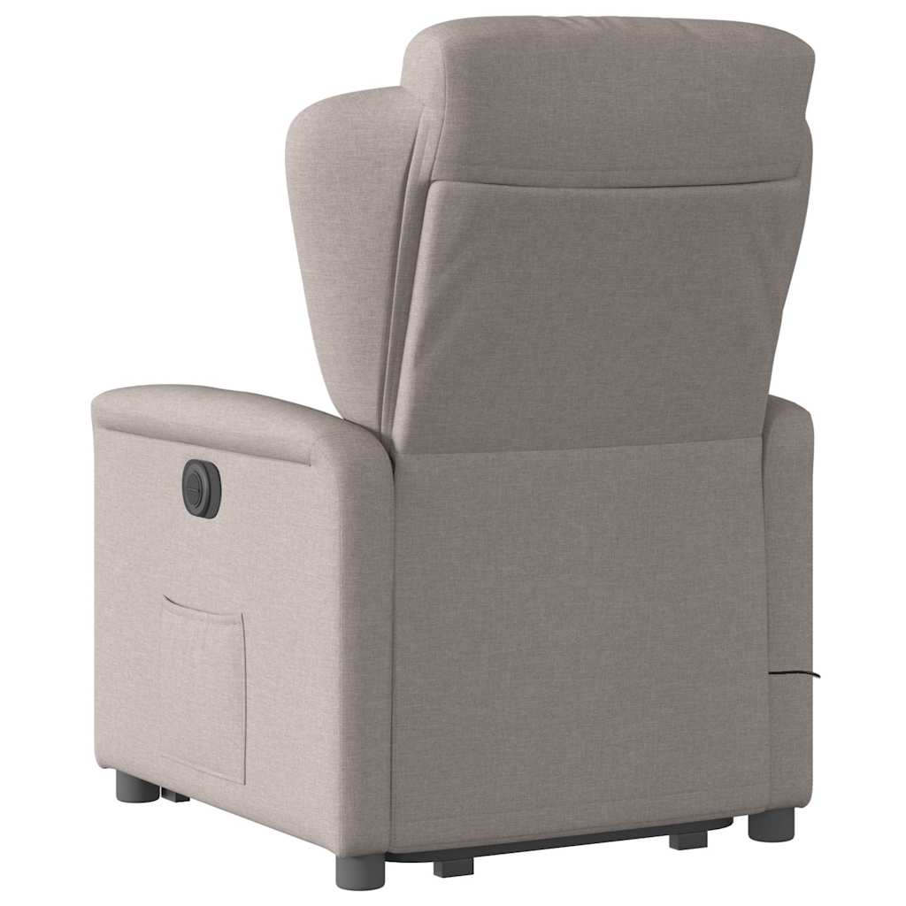 Atsistojantis elektrinis masažinis krėslas, taupe, audinys