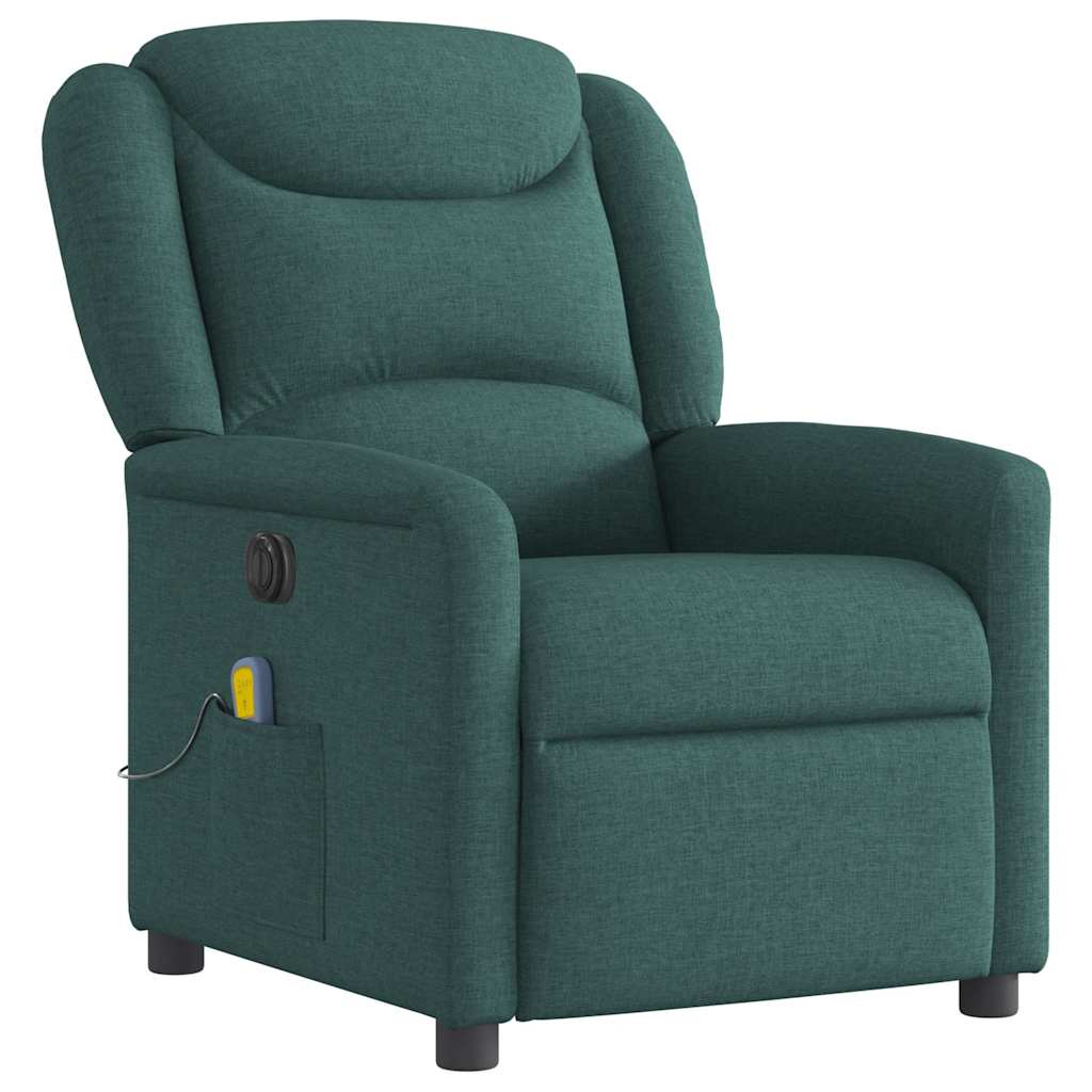 Electric massage chair, dark green, fabric