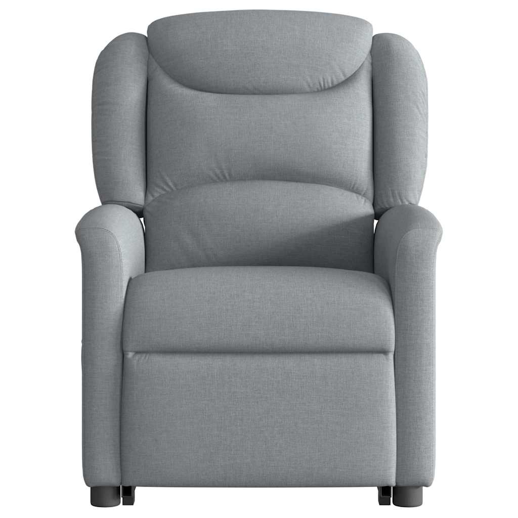 Stand-up recliner, light gray, fabric