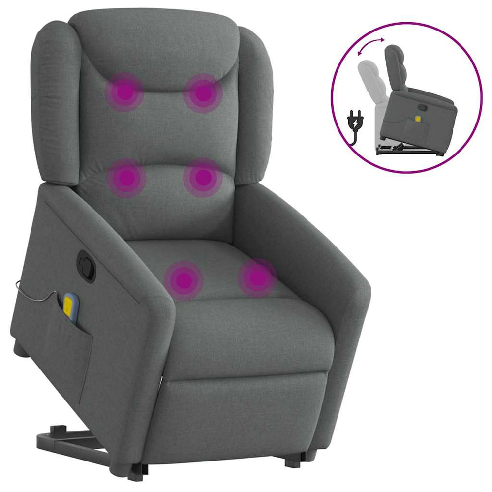 Standing massage chair, dark grey, fabric