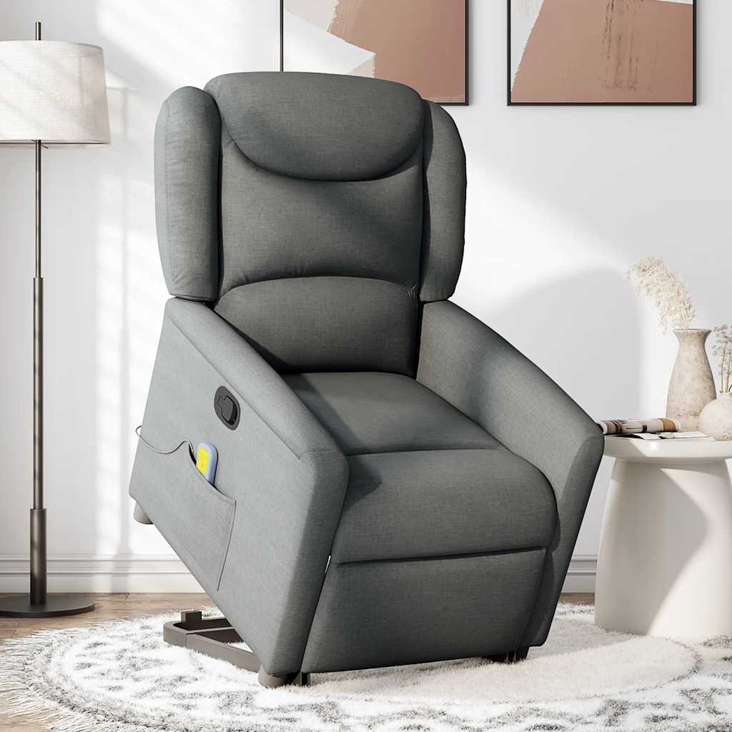 Standing massage chair, dark grey, fabric