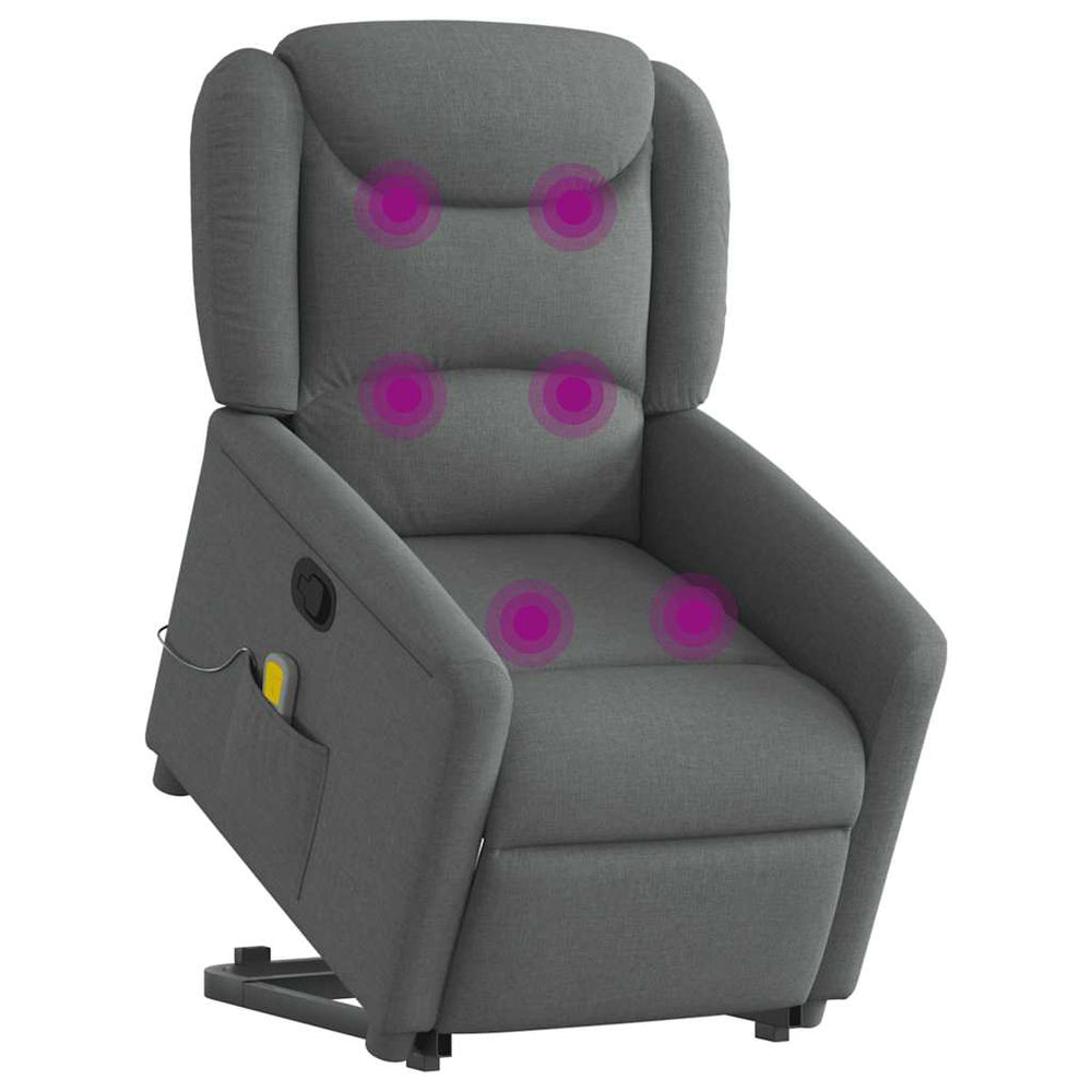 Standing massage chair, dark grey, fabric