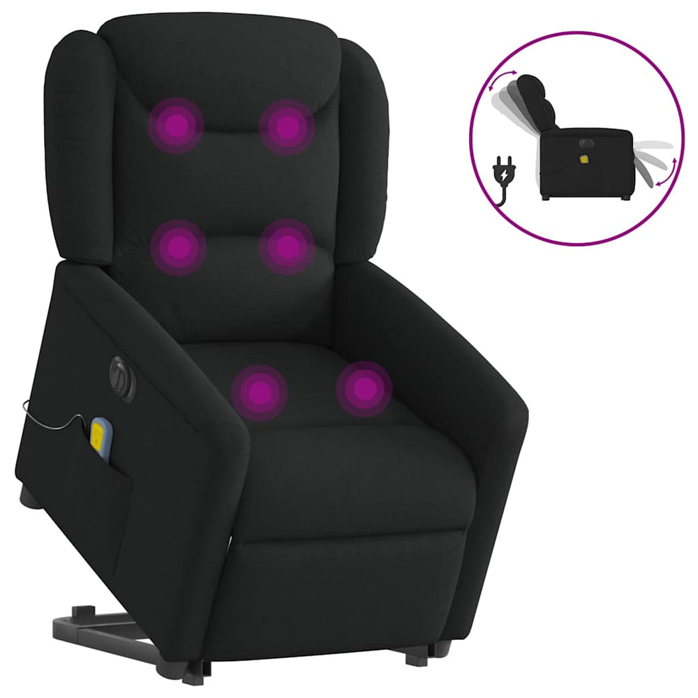 Electric Recliner Massage Chair, Black, Fabric