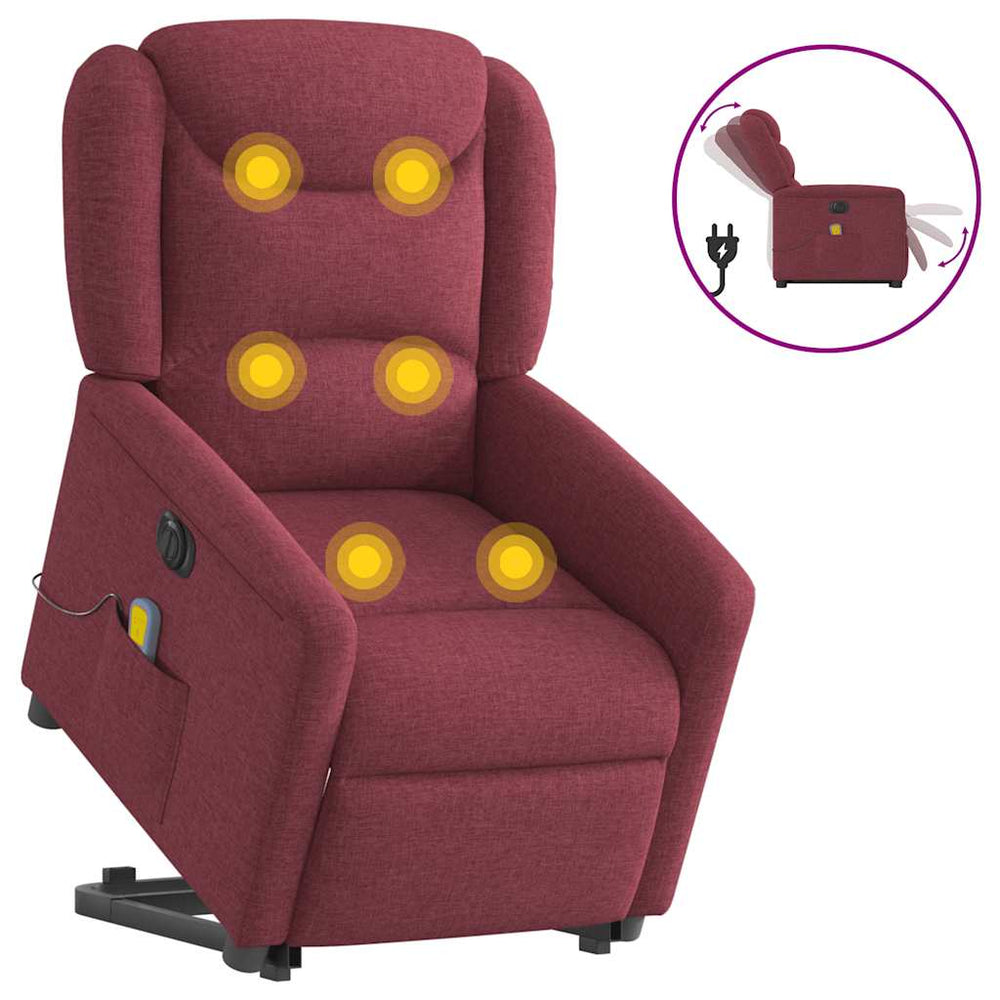 Stand-up electric massage chair, wine, fabric