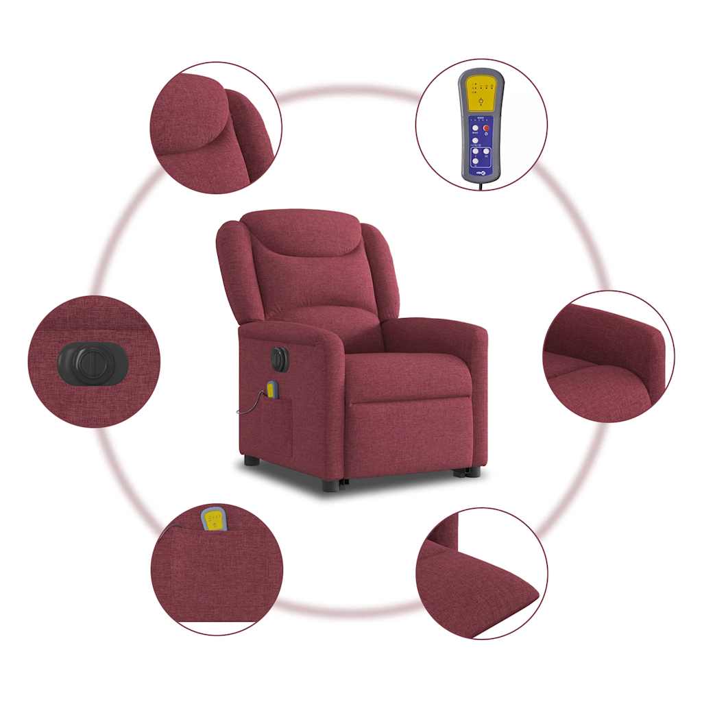 Stand-up electric massage chair, wine, fabric