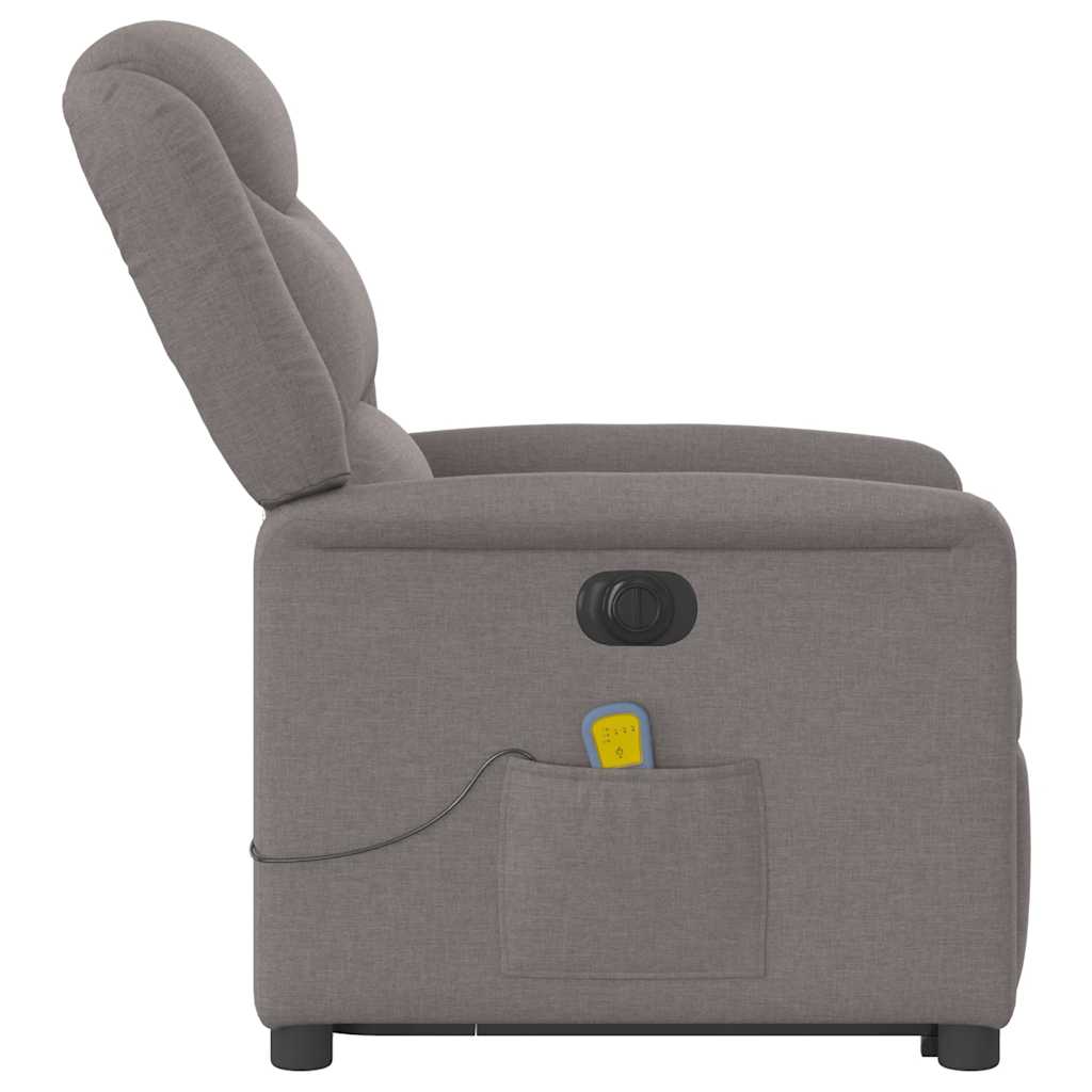Atsistojantis elektrinis masažinis krėslas, taupe, audinys