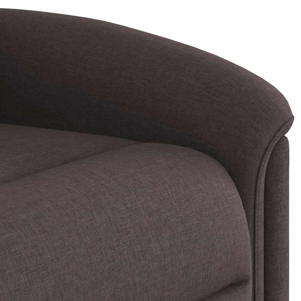 Electric reclining armchair, dark brown, fabric
