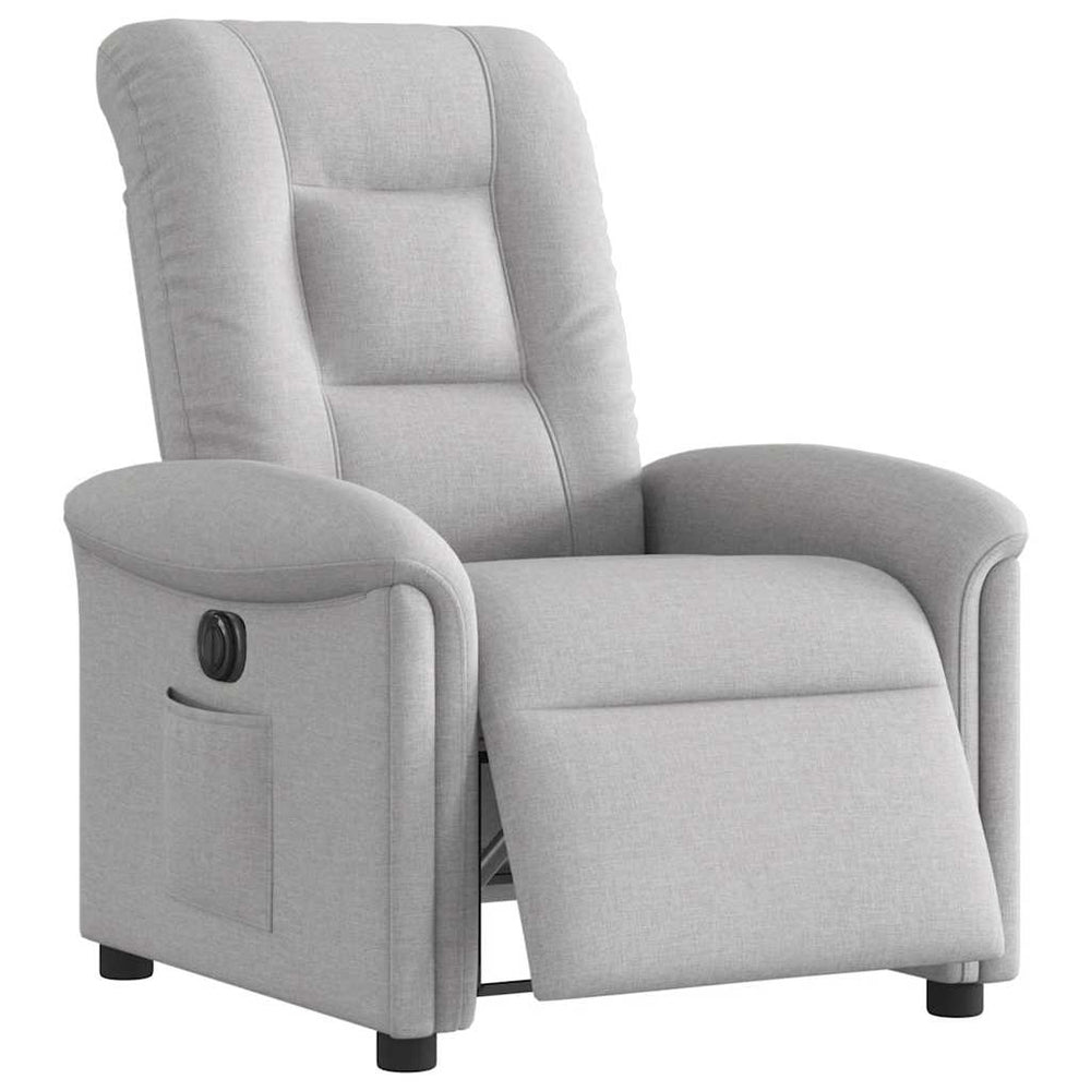 Electric reclining armchair, gray, fabric