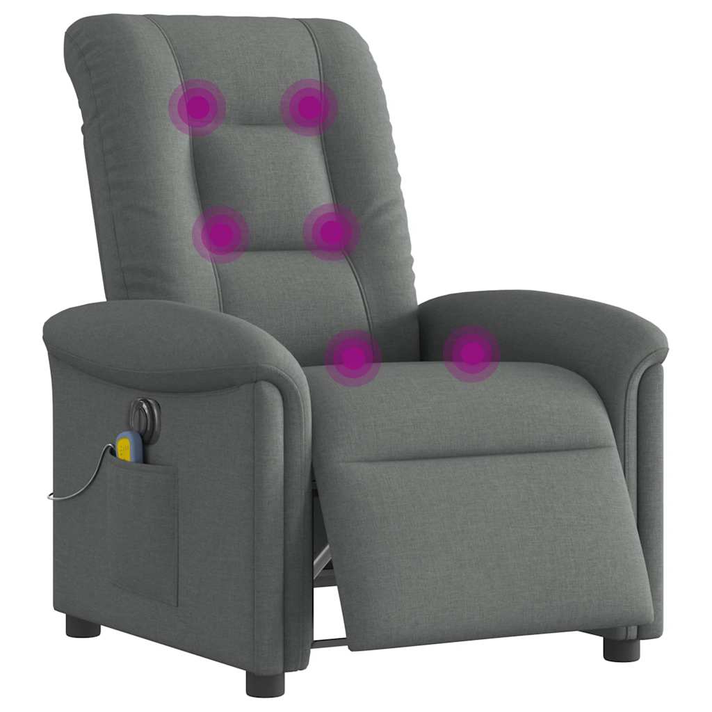 Electric massage chair, dark grey, fabric