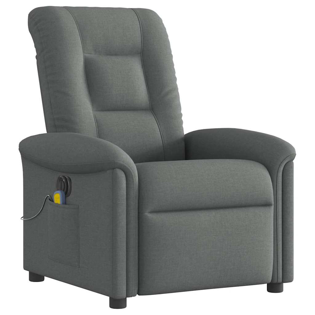 Electric massage chair, dark grey, fabric