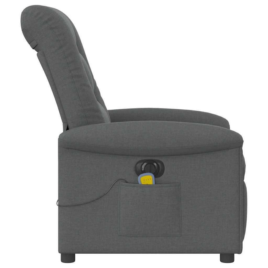 Electric massage chair, dark grey, fabric