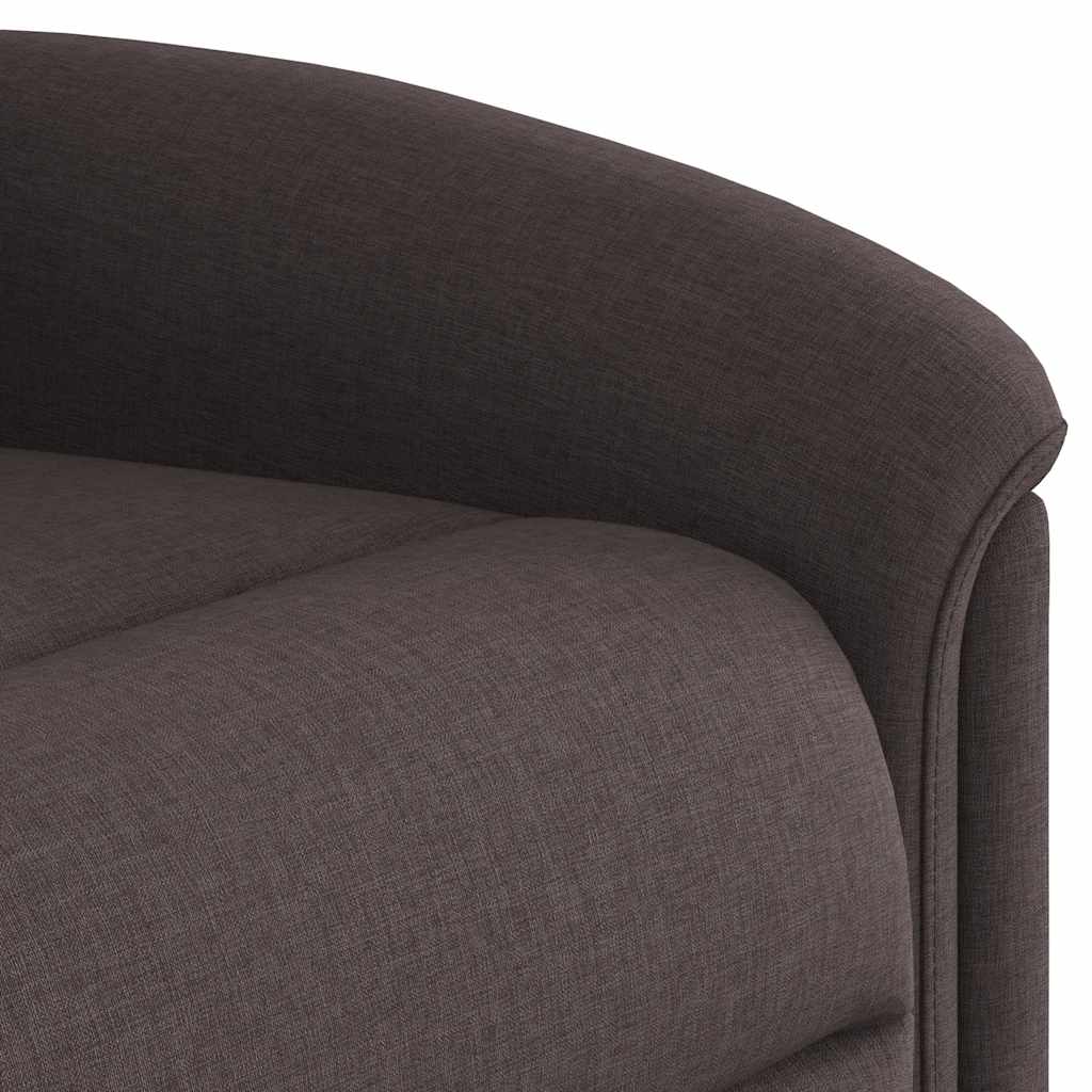 Electric reclining massage chair, dark brown, fabric