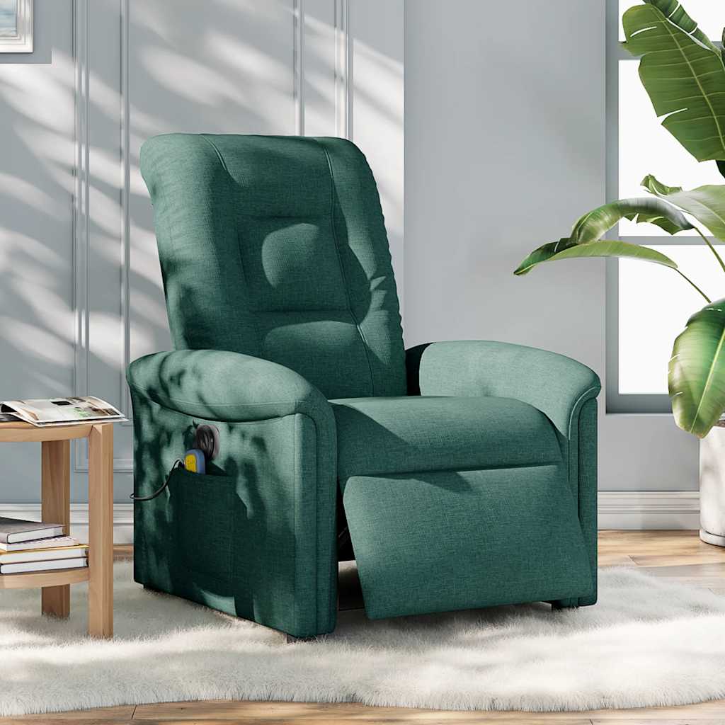 Electric massage chair, dark green, fabric