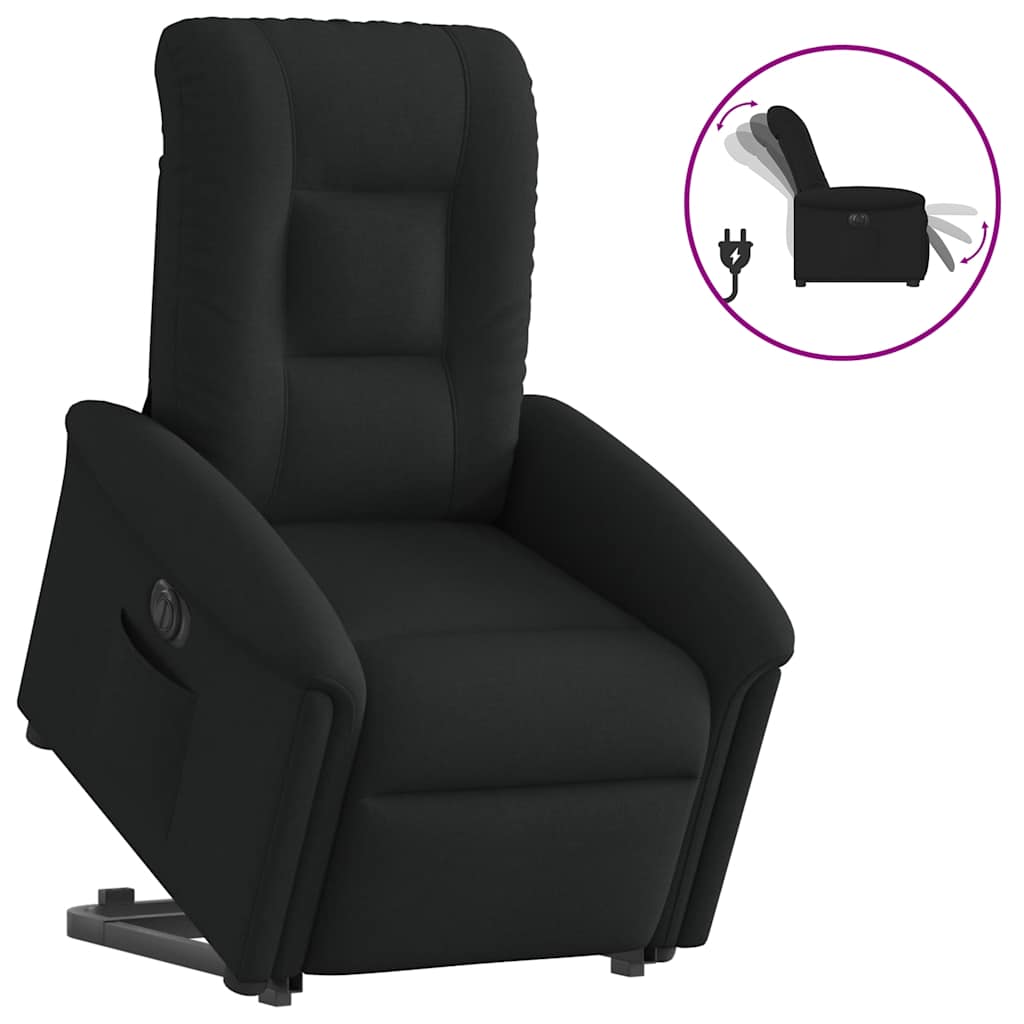 Electric Reclining Standing Chair, Black, Fabric