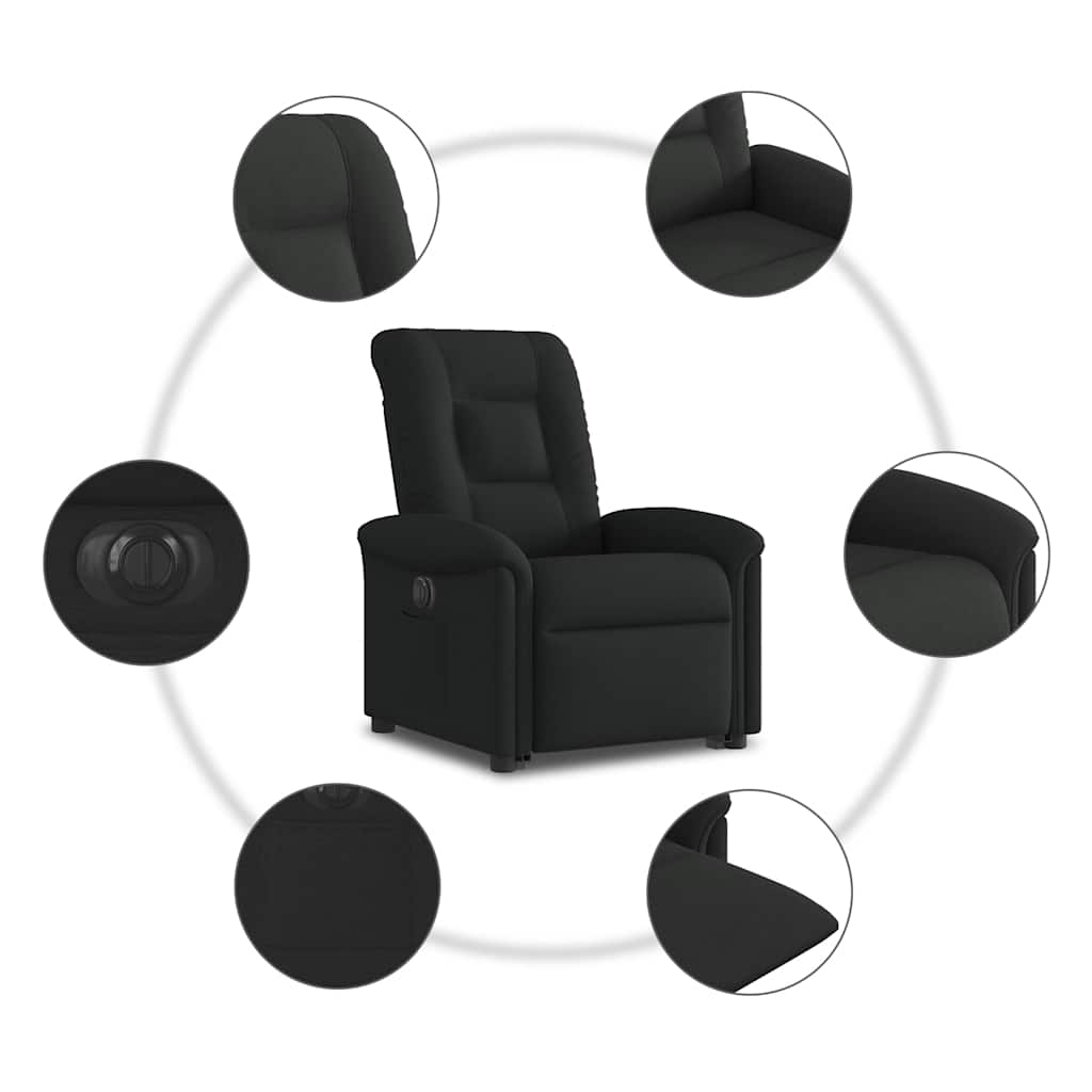 Electric Reclining Standing Chair, Black, Fabric