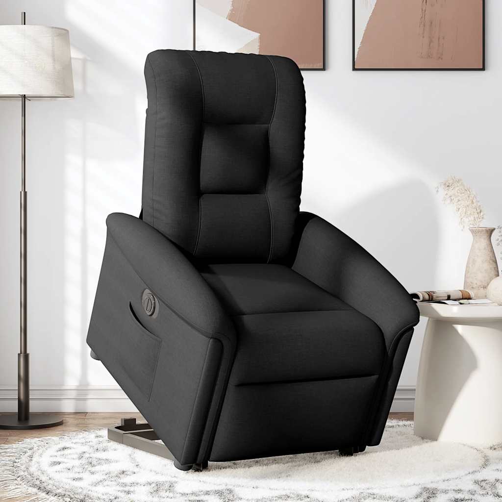 Electric Reclining Standing Chair, Black, Fabric