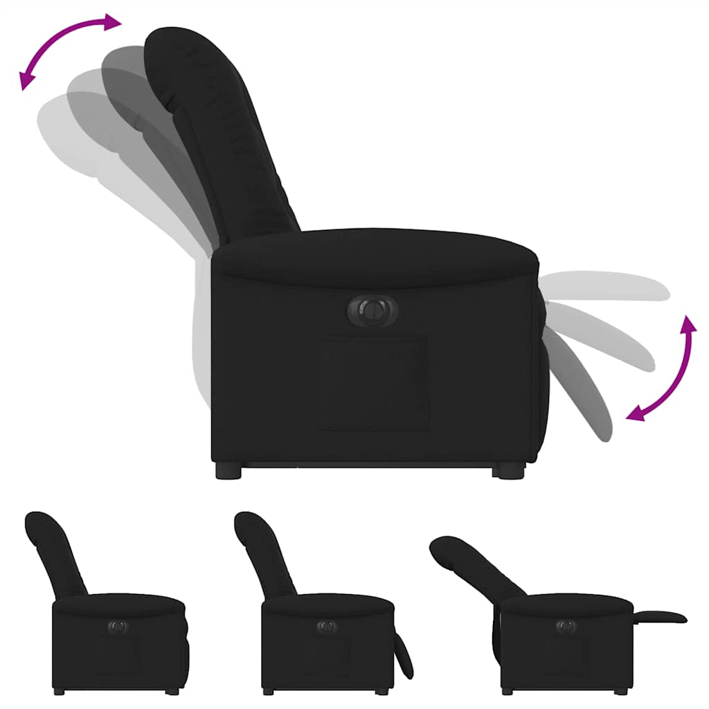 Electric Reclining Standing Chair, Black, Fabric