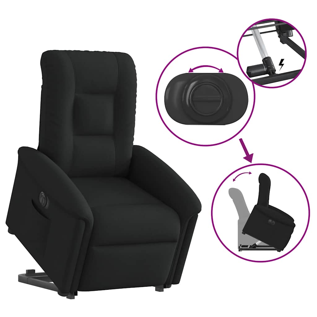 Electric Reclining Standing Chair, Black, Fabric