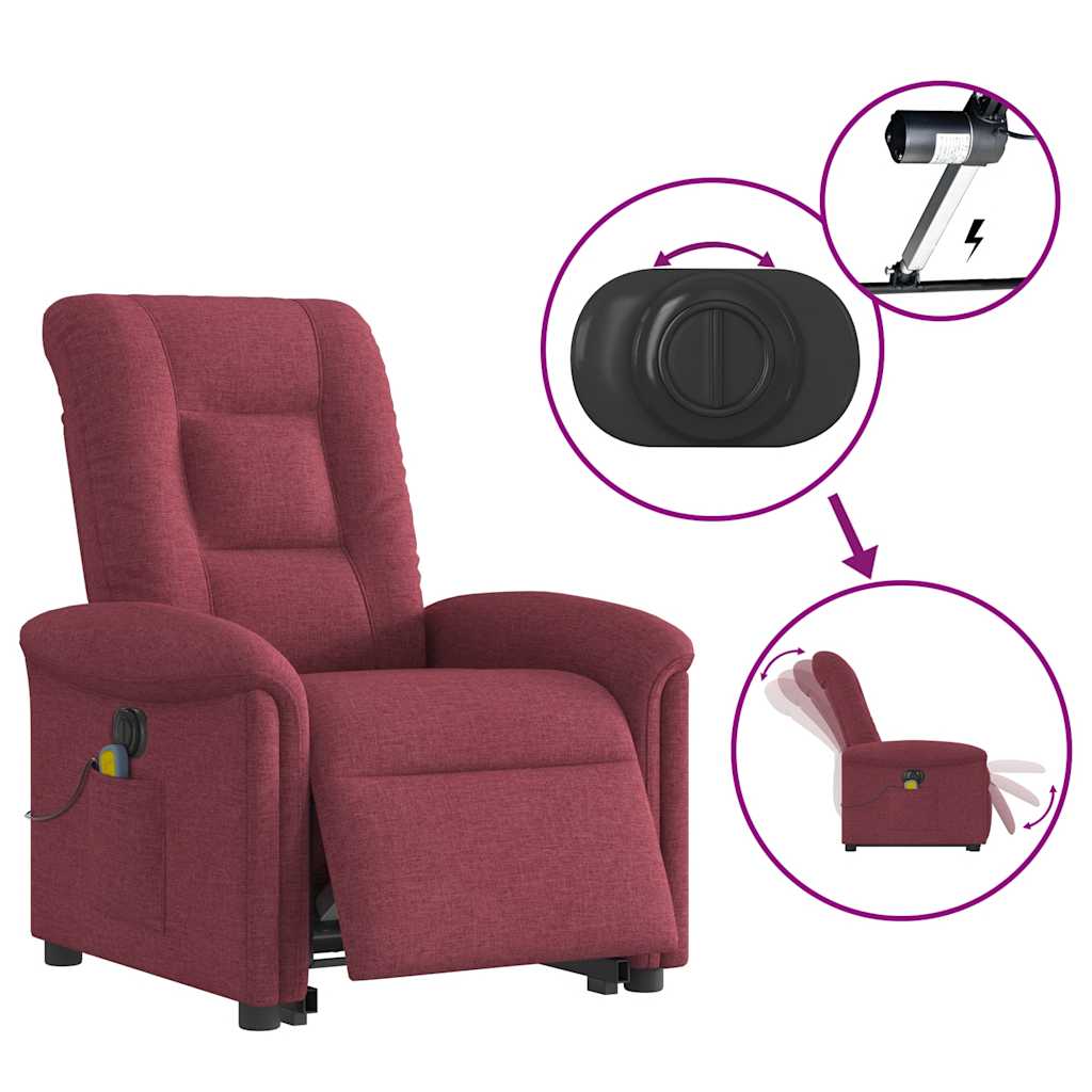 Standing electric massage chair, wine, fabric